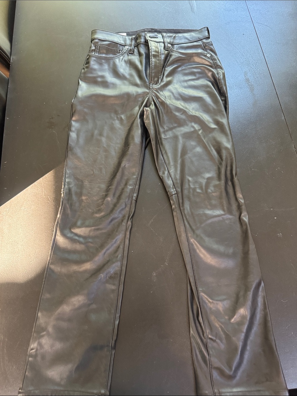 GAP Black Faux Leather Vintage Slim High Rise Pants